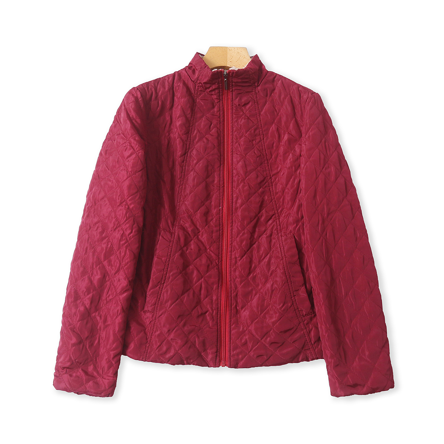 轻薄棉衣  秋冬新款外贸女装时尚小立领拉链长袖双口袋棉服32620