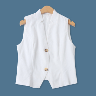 马甲 修身 春秋新款 时尚 V领两粒扣内搭外穿背心33694 外贸女装 西装