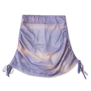 晕染双层网纱短半裙 夏季新款女自然松紧腰防走光系带半身裙33051