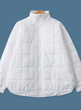 轻薄棉衣棉服 秋冬新款外贸女装简约立领拉链长袖双口袋外套32859