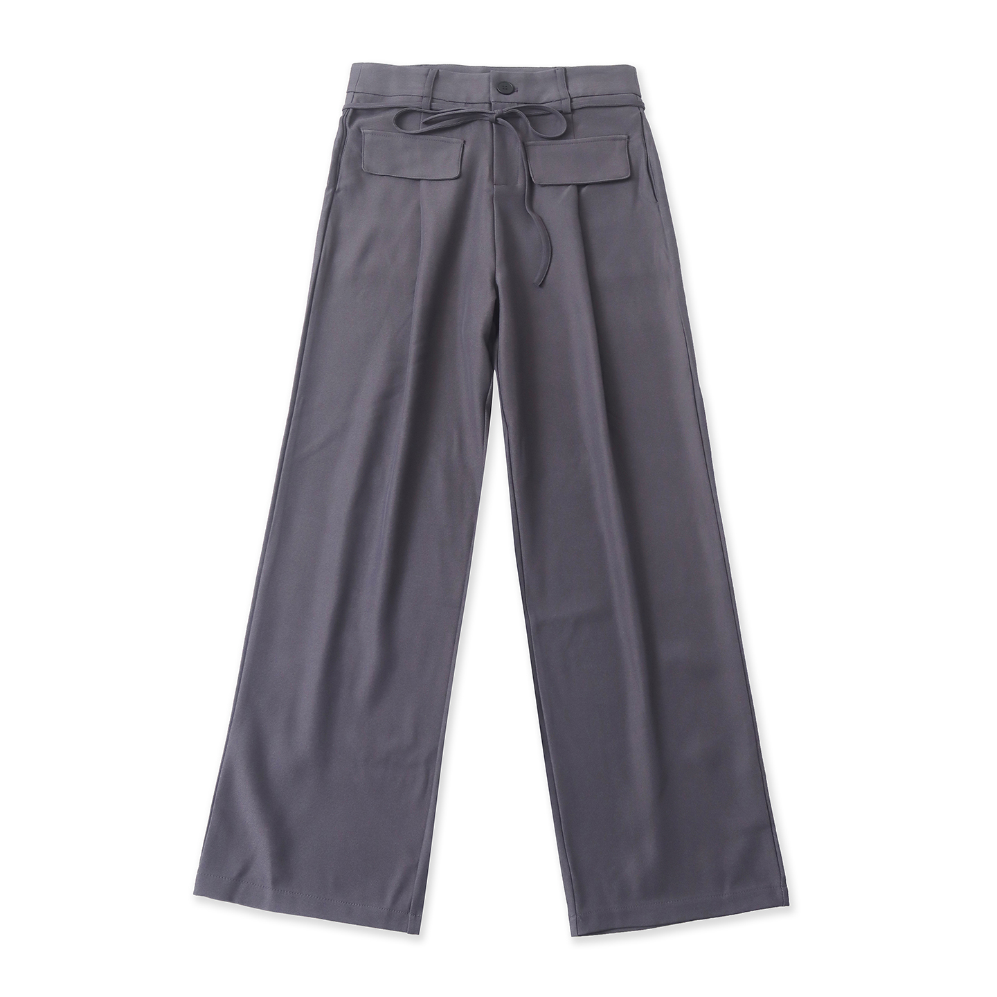 休闲西裤 春秋新款外贸女时尚百搭高腰拉链纽扣显瘦直筒长裤33232