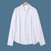 显瘦衬衫 条纹衬衫 33383 时尚 减龄翻领单排扣长袖 春夏新款 外贸女装