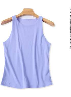 双层背心  夏季新款外贸女装百搭圆领套头运动健身内搭外穿30963