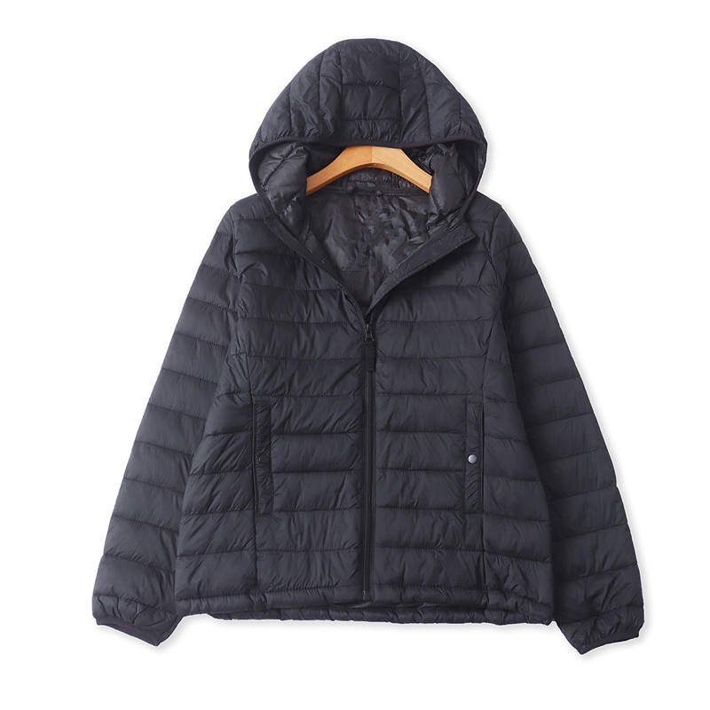 轻薄棉衣  秋冬季新款外贸女装连帽领拉链长袖口袋外套棉服33102