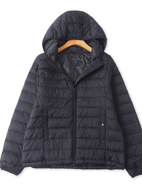 轻薄棉衣  秋冬季新款外贸女装连帽领拉链长袖口袋外套棉服33102