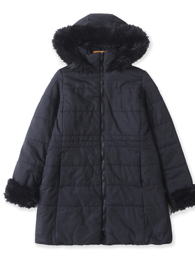 日单中长款棉衣 冬季新款外贸女装立领连帽拉链长袖显瘦棉服32442