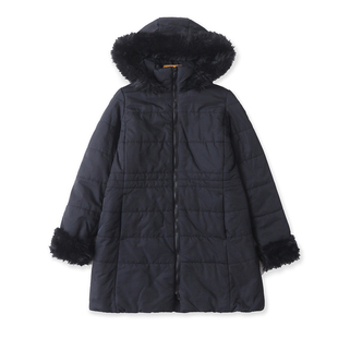 日单中长款棉衣 冬季新款外贸女装立领连帽拉链长袖显瘦棉服32442