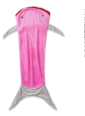 毛毛绒鲨鱼睡袋  冬季新男女款舒适拼色拼接美人鱼保暖睡袋26645