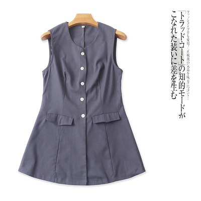 亚麻马甲春秋新外贸女装时尚修