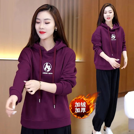 小个子连帽加绒加厚卫衣女士秋冬季2025新款时尚欧货爆款短款外套