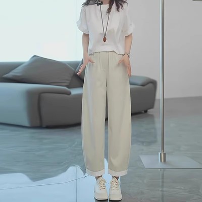九分香蕉弯刀裤女夏季薄款