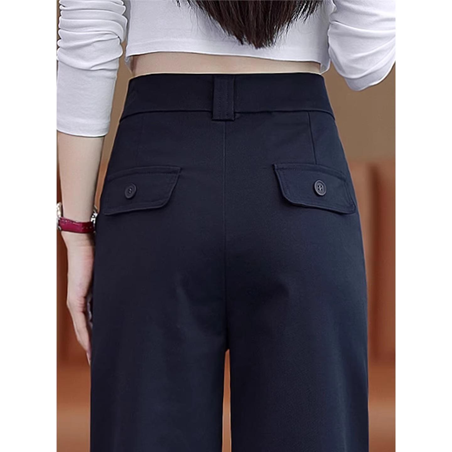 藏青色直筒裤女士秋季