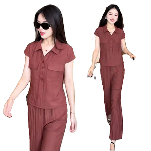 小个子时尚休闲套装女夏季2026今年流行新款韩版高级感短袖两件套