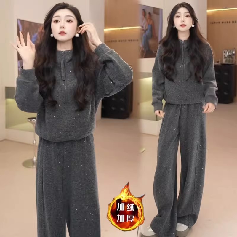时尚休闲套装女士冬天加绒