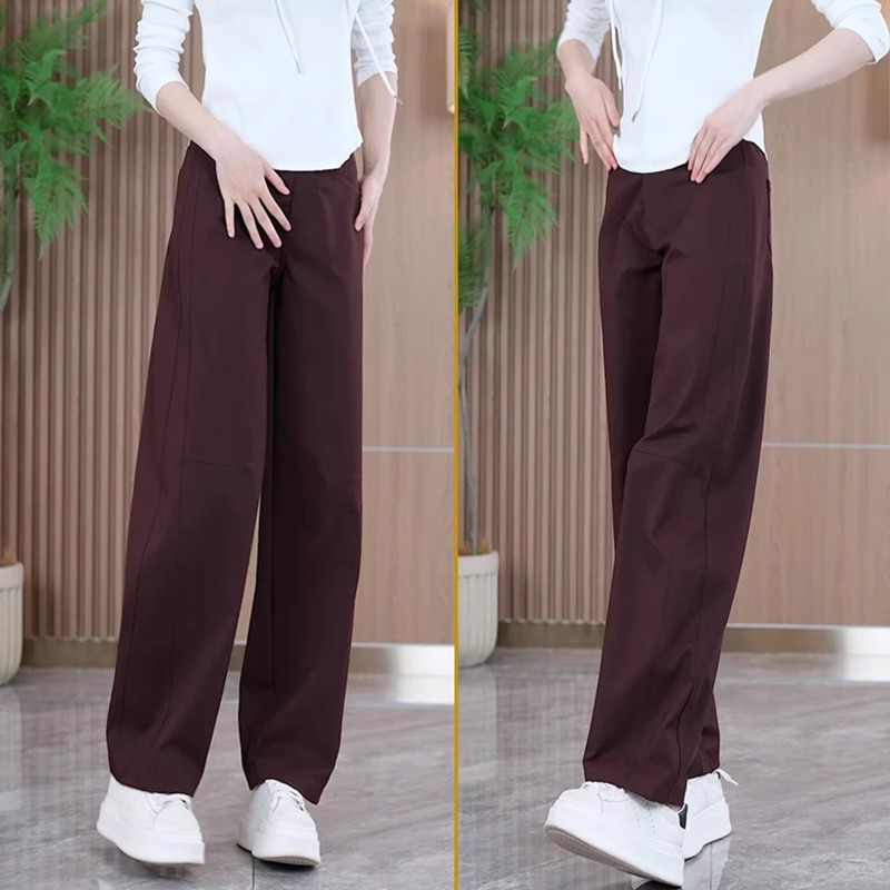 秋季休闲直筒弯刀裤女