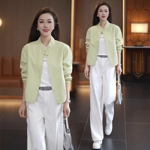 春季外套女小个子2026新款今年流行爆款时尚气质立领短款夹克上衣