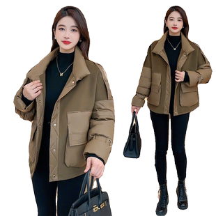 冬季羽绒棉服女款2026今年流行新款爆款时尚洋气宽松保暖立领外套