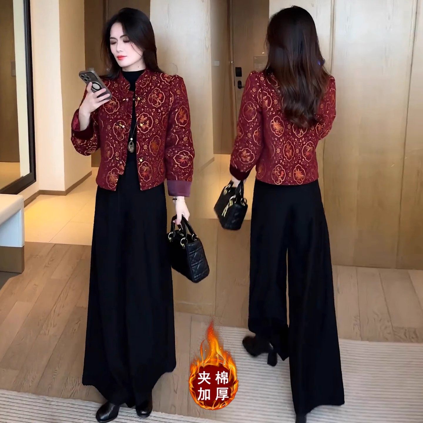 国风加棉外套女秋冬季2025新款小个子时尚气质新中式短款保暖棉衣,女装/女士精品,短外套,淘宝优惠券,粉丝福利购,淘宝优惠卷