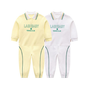 商场同款拉比2024春季新品男女童装新款时尚运动服休闲翻领服套装