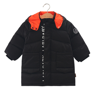 【2021秋冬商场同款】拉比男童羽绒服加绒厚中长款外套保暖外出服