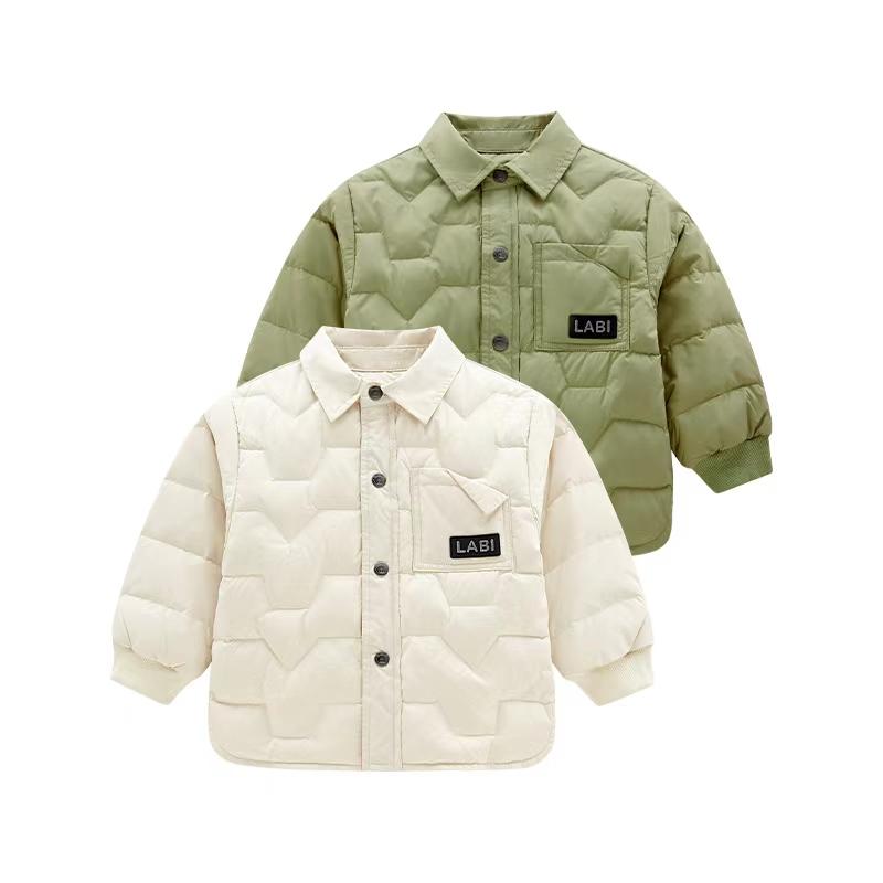专柜同款拉比儿童羽绒服保暖外套2024冬季时尚轻薄三防羽绒外出服