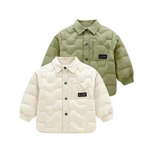 专柜同款拉比儿童羽绒服保暖外套2024冬季时尚轻薄三防羽绒外出服