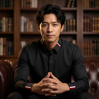 男士春秋长袖翻领透气刺绣衬衫