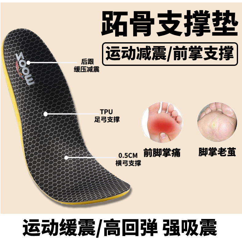跖骨支撑垫趾骨痛专用加厚前脚掌减压拓骨籽骨横弓塌陷硅胶柘骨折