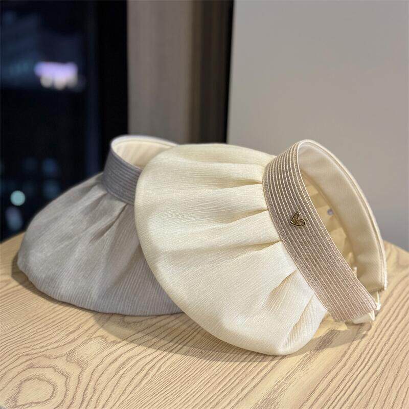 春夏甜美可爱遮阳大檐空顶帽女可折叠户外出游防晒太阳帽韩版百搭