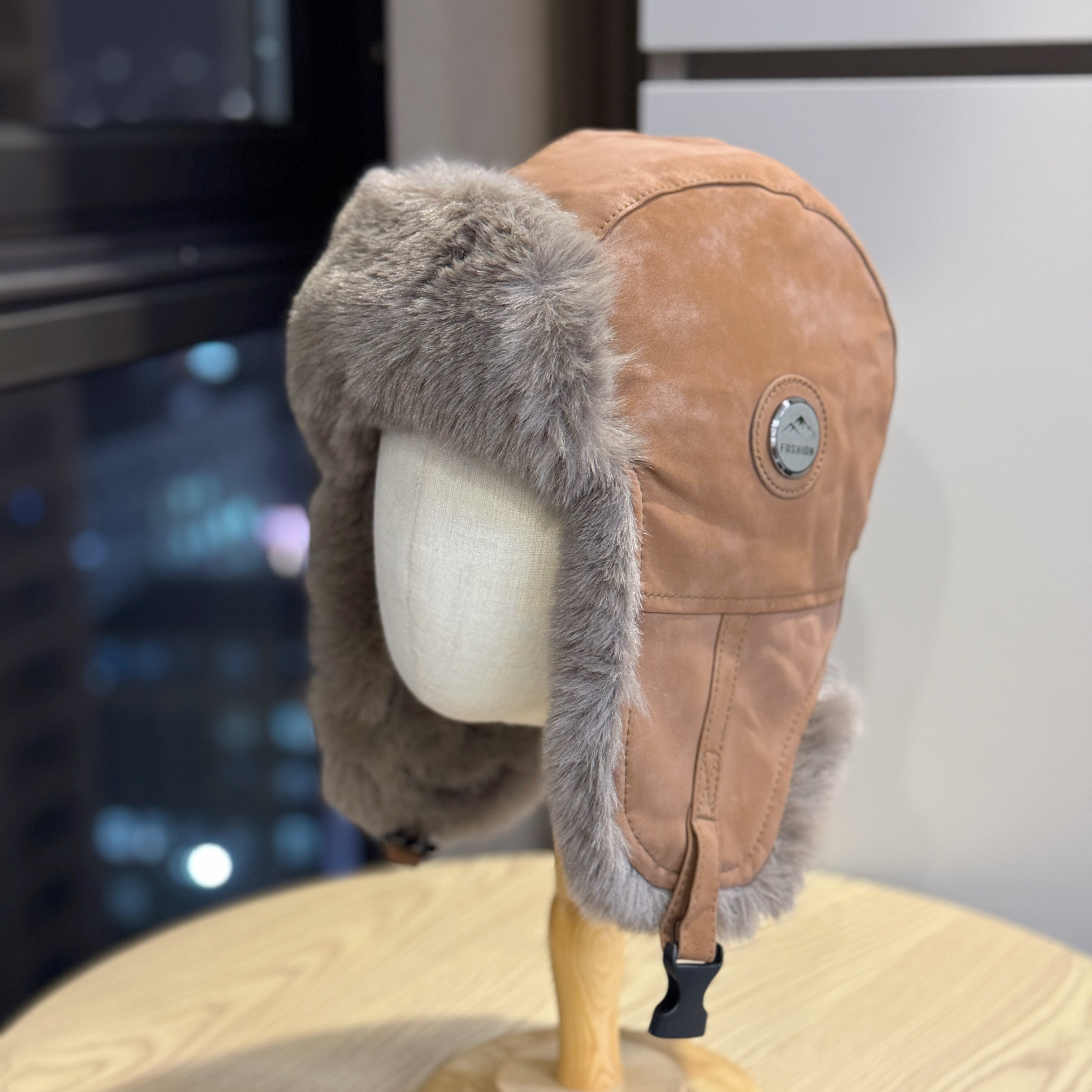 新款冬季复古飞行员帽子男女保暖护脖雷锋帽加绒护耳骑行防寒帽潮