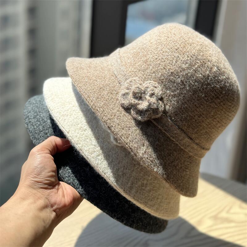 简约羊毛呢渔夫帽女秋冬季时尚
