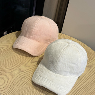 帽子女士冬天毛绒保暖鸭舌帽冬季加厚棒球帽韩版百搭纯色冷帽男潮