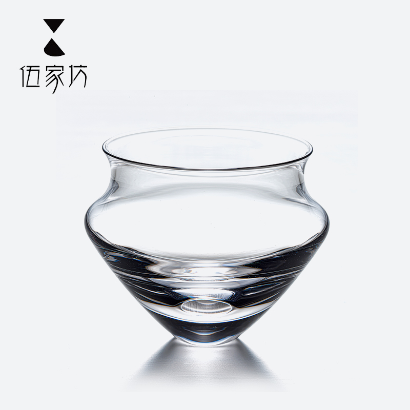 伍家坊玻璃茶渣缸功夫茶杯小杯子水晶透明茶海茶具流光品鉴茗杯子