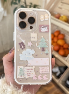 叉烧欢乐店 原创透明拼贴二合一iPhone16Promax手机壳卡通可爱亮面适用于15Promax双层imd13/13Promax