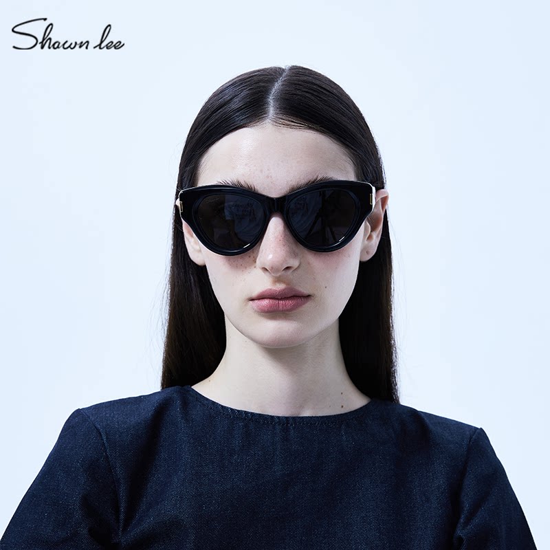 Shawnlee2025新品轻奢质感板材女款窄框墨镜防紫外线复古ins简约