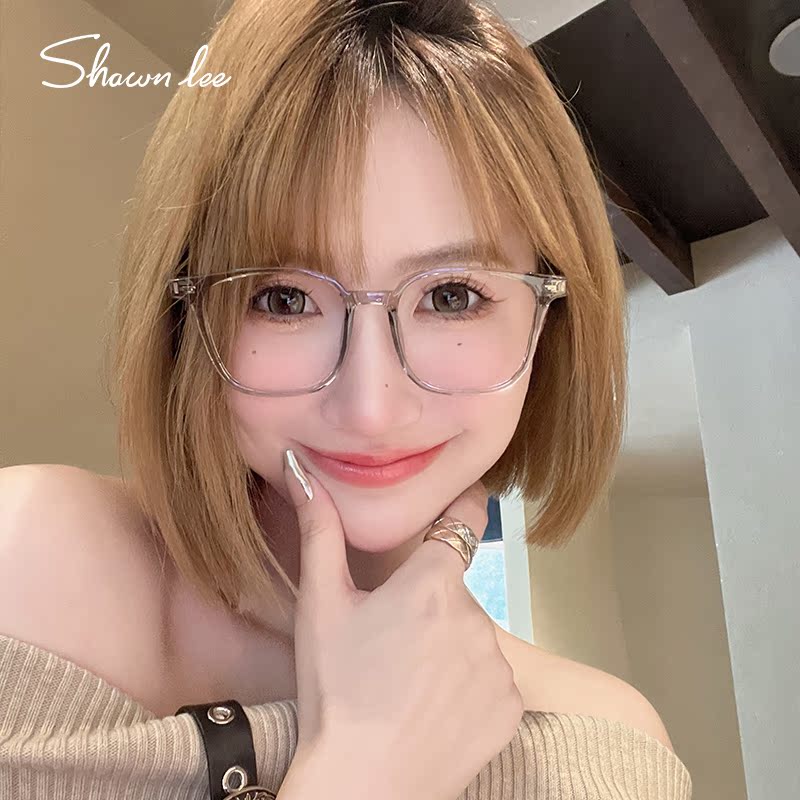 Shawnlee时尚方框防蓝光眼镜架超轻素颜护目眼镜框近视镜可配度数