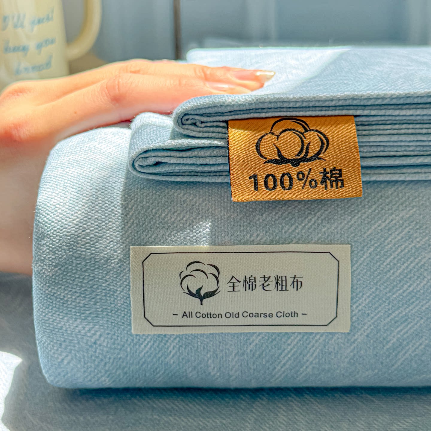 加厚纯棉老粗布床单单件全棉纯色棉麻被单双人宿舍三件套