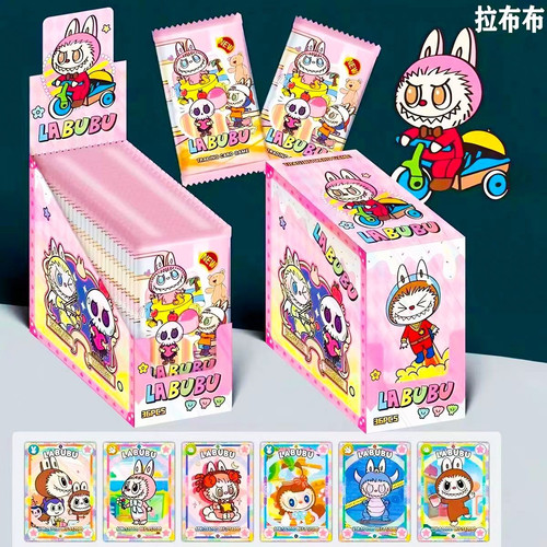 外贸热销LABUBU卡片拉布布加厚卡牌盲盒收藏卡牌