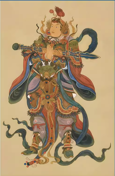 国画纯手绘佛像临摹韦陀菩萨画像地藏王菩萨画像大小可定制50*80