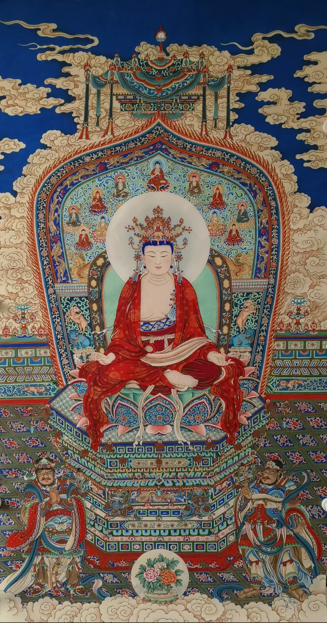 国画工笔画佛像临摹毗卢遮那佛大日如来画像尺寸66*132可定制