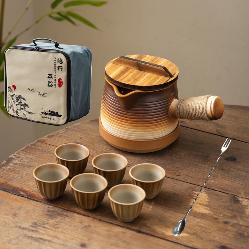 罐罐壶可明火干烧烤奶罐煮茶壶炒茶大容量围炉煮茶陶瓷户外便携包