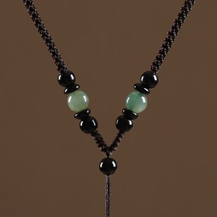 手编项链绳玉佩吊坠挂绳挂脖翡翠和田玉挂件绳高档玉器挂坠配绳子