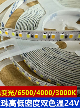 已接入米家APP智能led低压贴片灯带24V2835三色变光双色温8MM宽