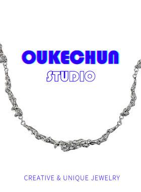 女熔岩不规则项链拍三付二小众