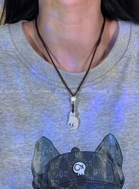 毛绒立体小猫项链女小众设计个性时尚可爱慵懒风卫衣链配饰锁骨链