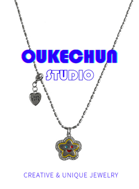 钛钢女花朵星星项链小众设计细款