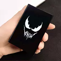 Черный портативный резной трендовый креативный металлический ультратонкий портсигар, алюминиевый сплав