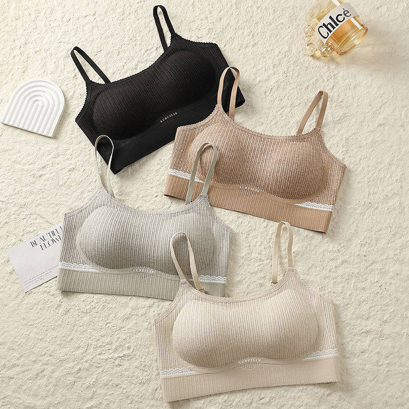 时髦精的布朗尼羊绒美背文胸内衣3D立体超软固定杯聚拢无痕无钢圈