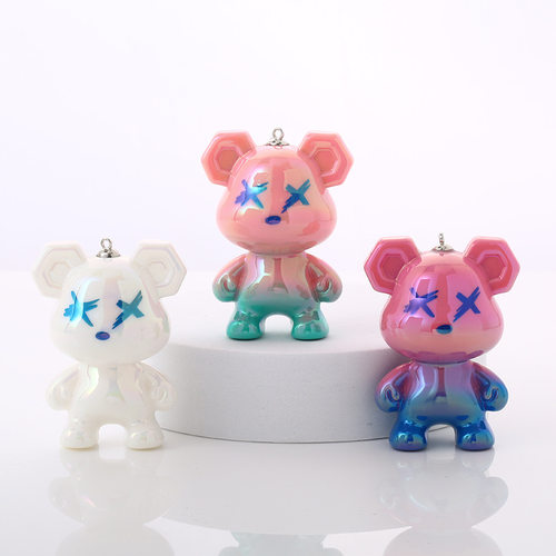 新款亚克力星空熊变色龙熊钥匙扣挂件鞋子配饰汽车包包情侣小礼品