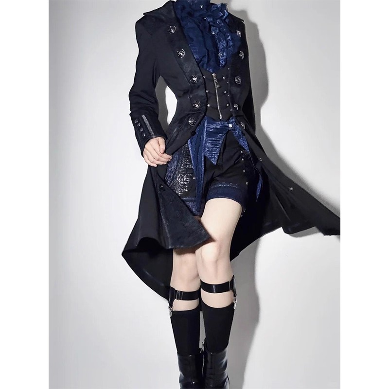 暗黑哥特风王子系风蝠翼风衣长外套Lolita基佬装洛丽塔中世纪复古